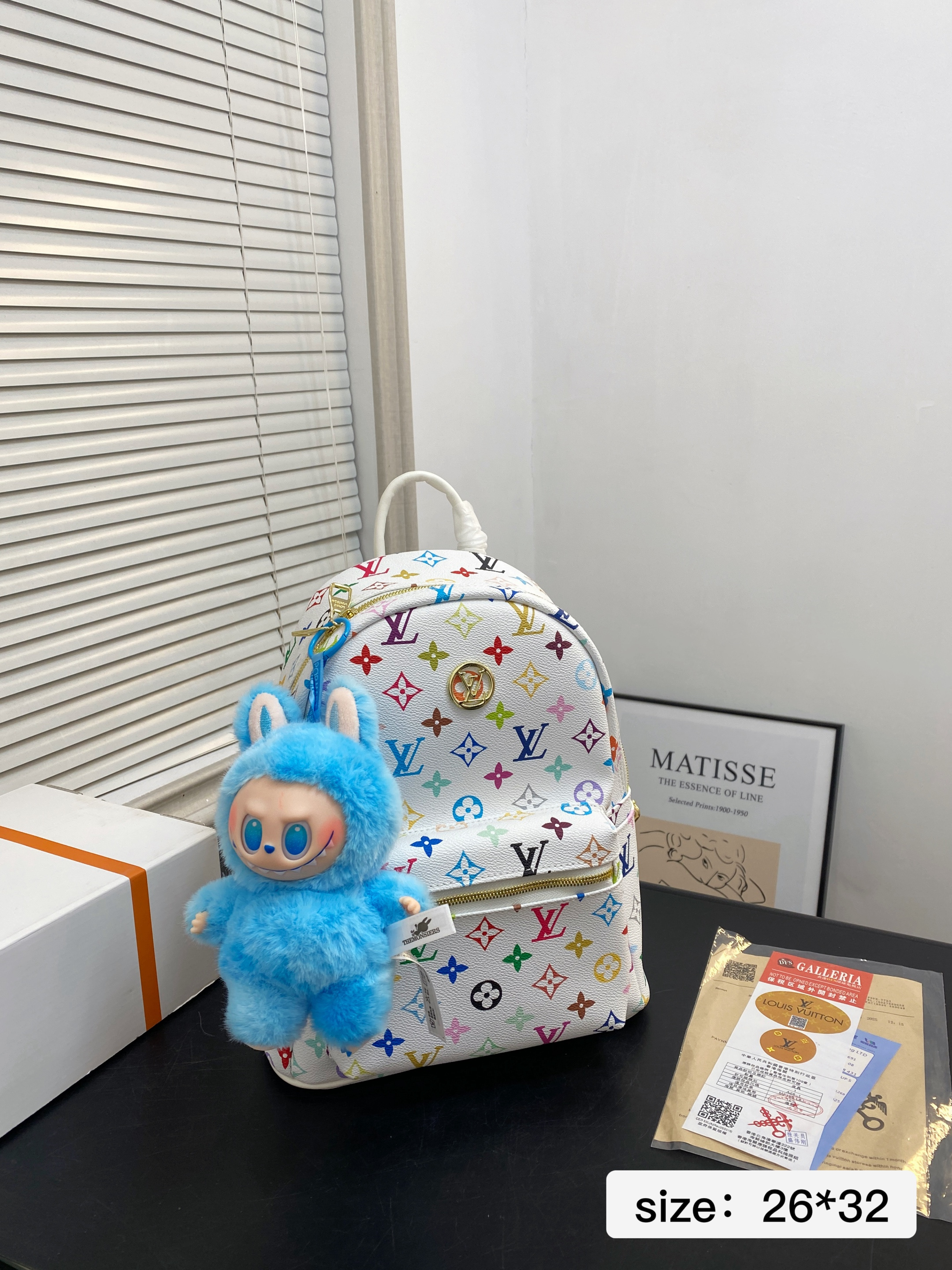 Louis Vuitton LV × Takashi Murakami MM Multicolor White/Black Palm Coated Canvas Dome Backpack - KAIROO
