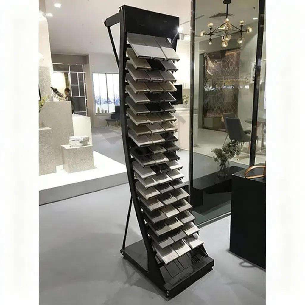 Boya Manufacturer High Quality 2.0mm Thickness Ceramic Tile Quartz Stone Sample Countertops Display Racks Advertising Custom