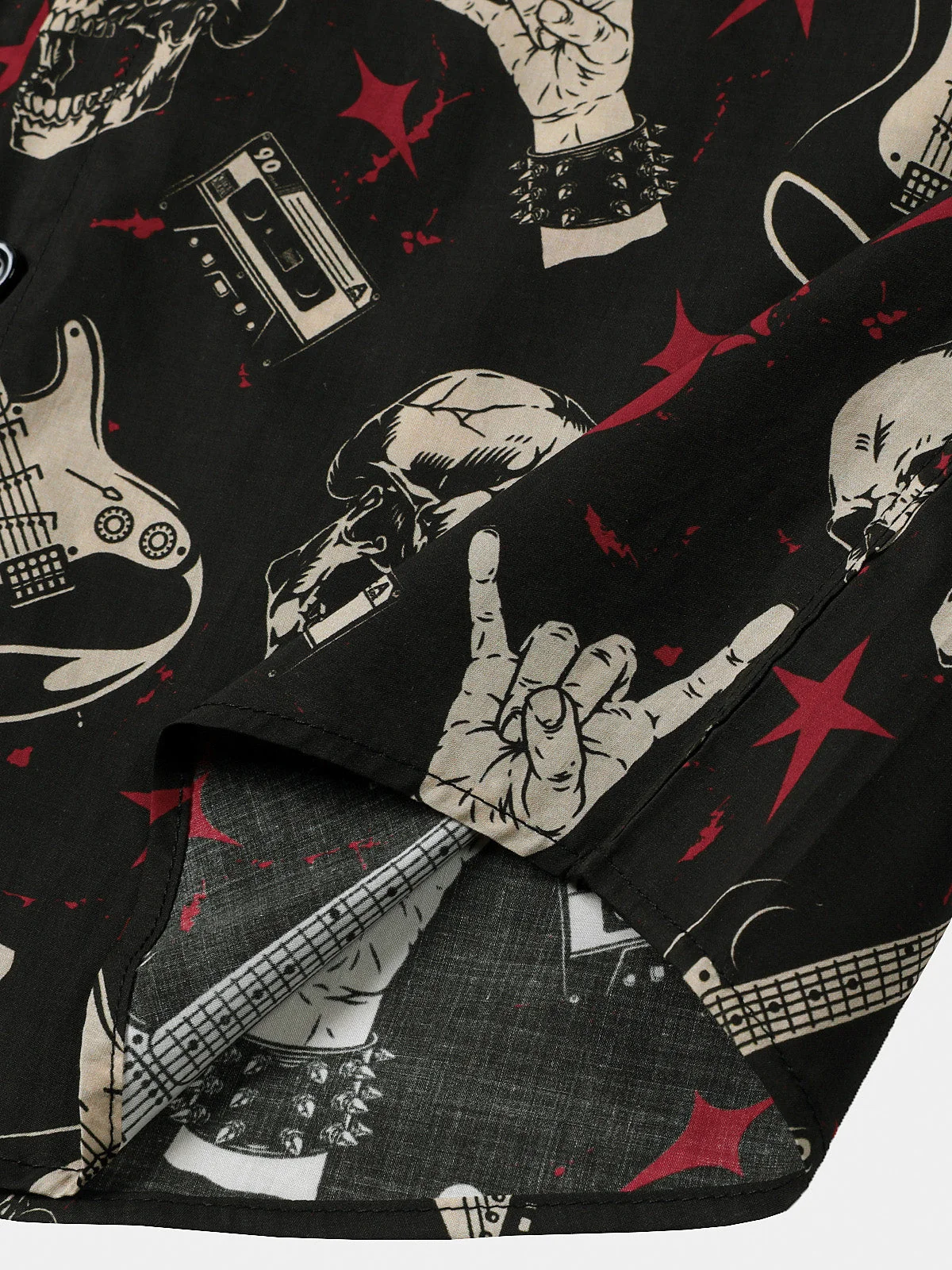 Men's Skull Guitar Rock Hawaiian Shirt