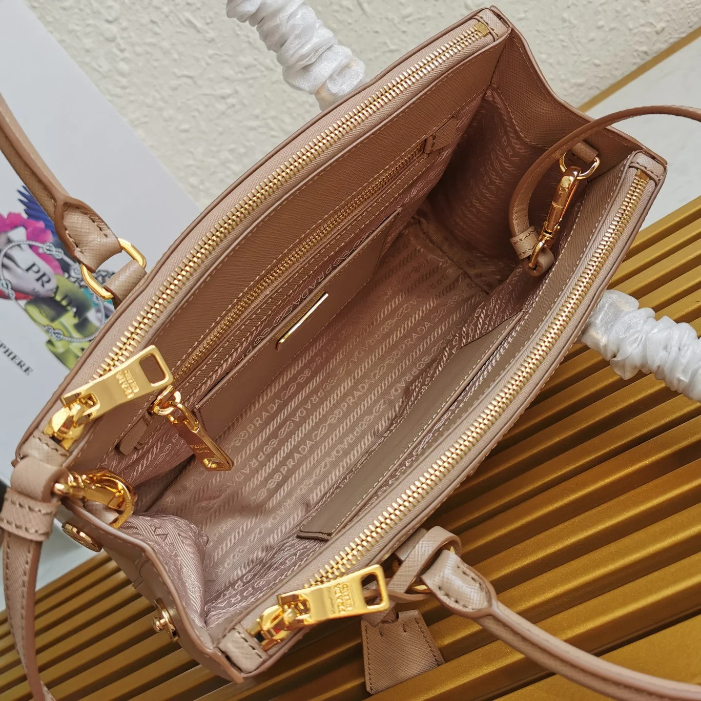 Prada MEDIUM GALLERIA 28 BROWN SAFFIANO LEATHER