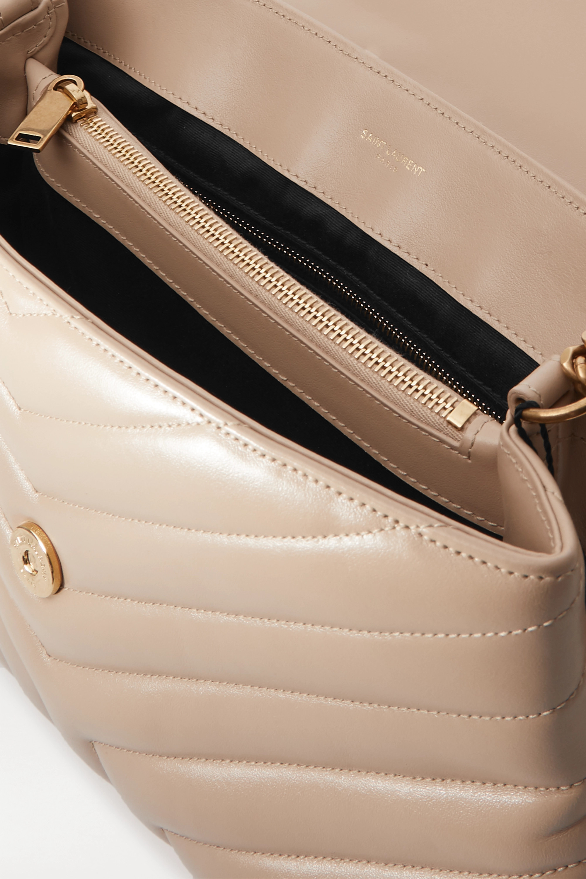 SAINT LAURENT Loulou medium quilted leather shoulder bag beige