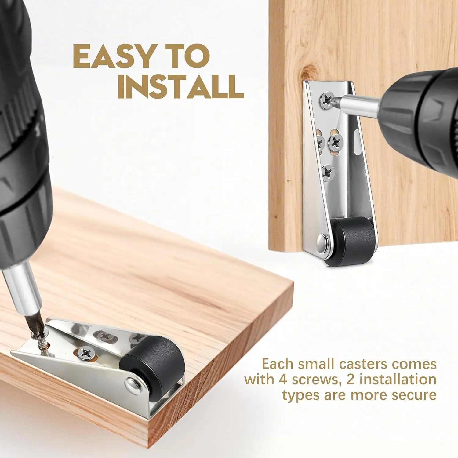 Heavy-Duty Gate Caster Wheel - Anti-Sink Support Wheel for Sagging Wooden Fences & Metal Gates