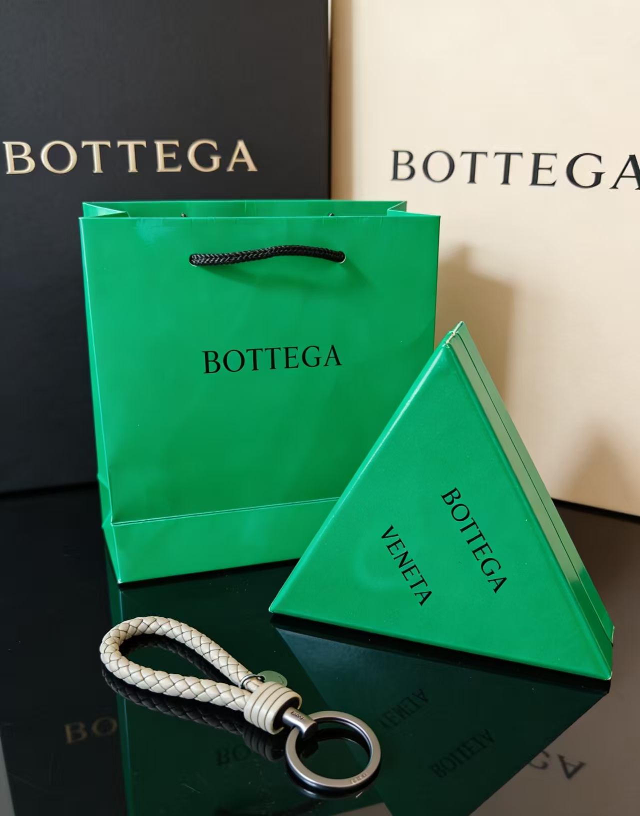 Bottega Veneta Leather Keychain