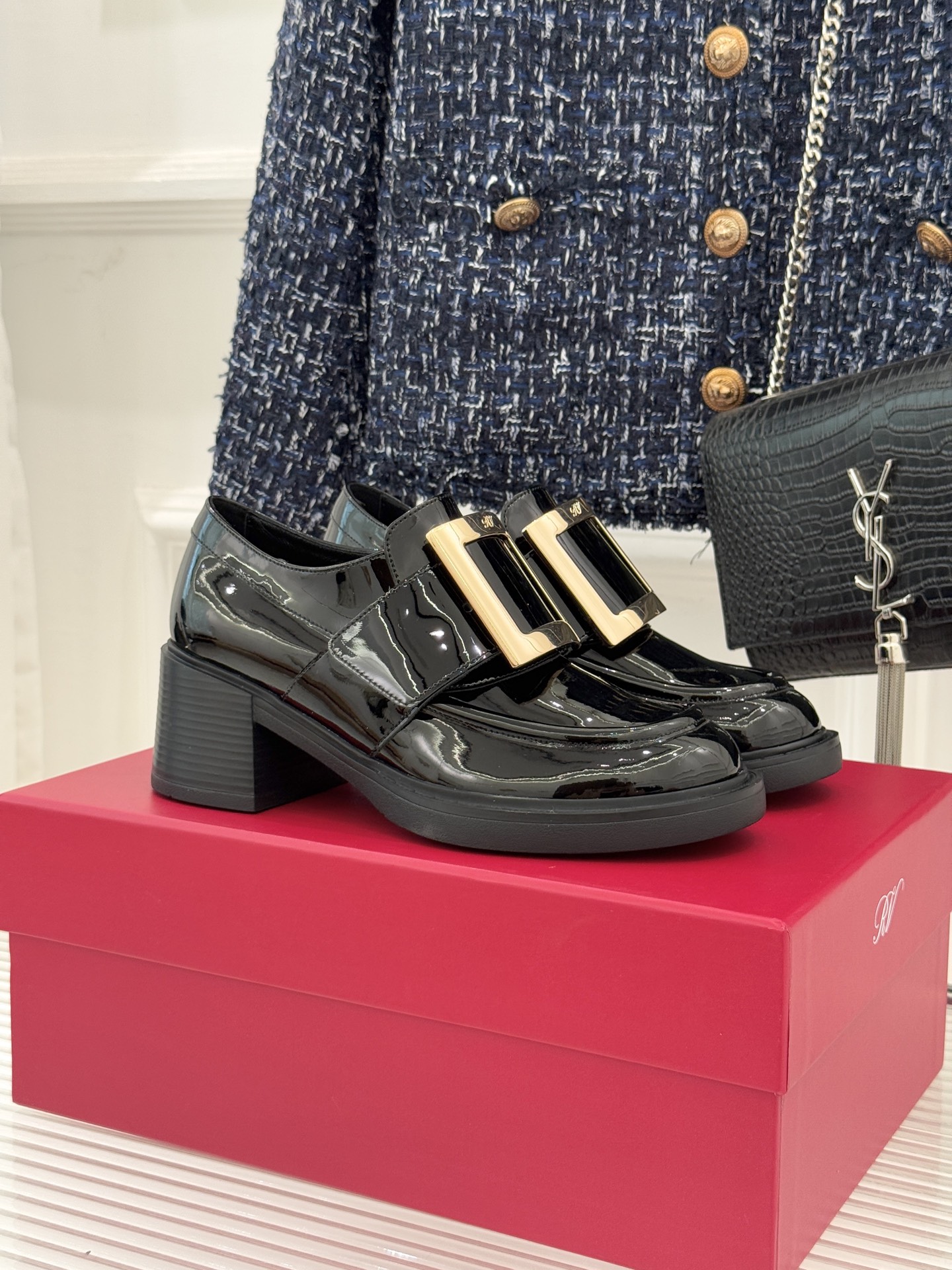Roger Vivier Platform patent leather loafers