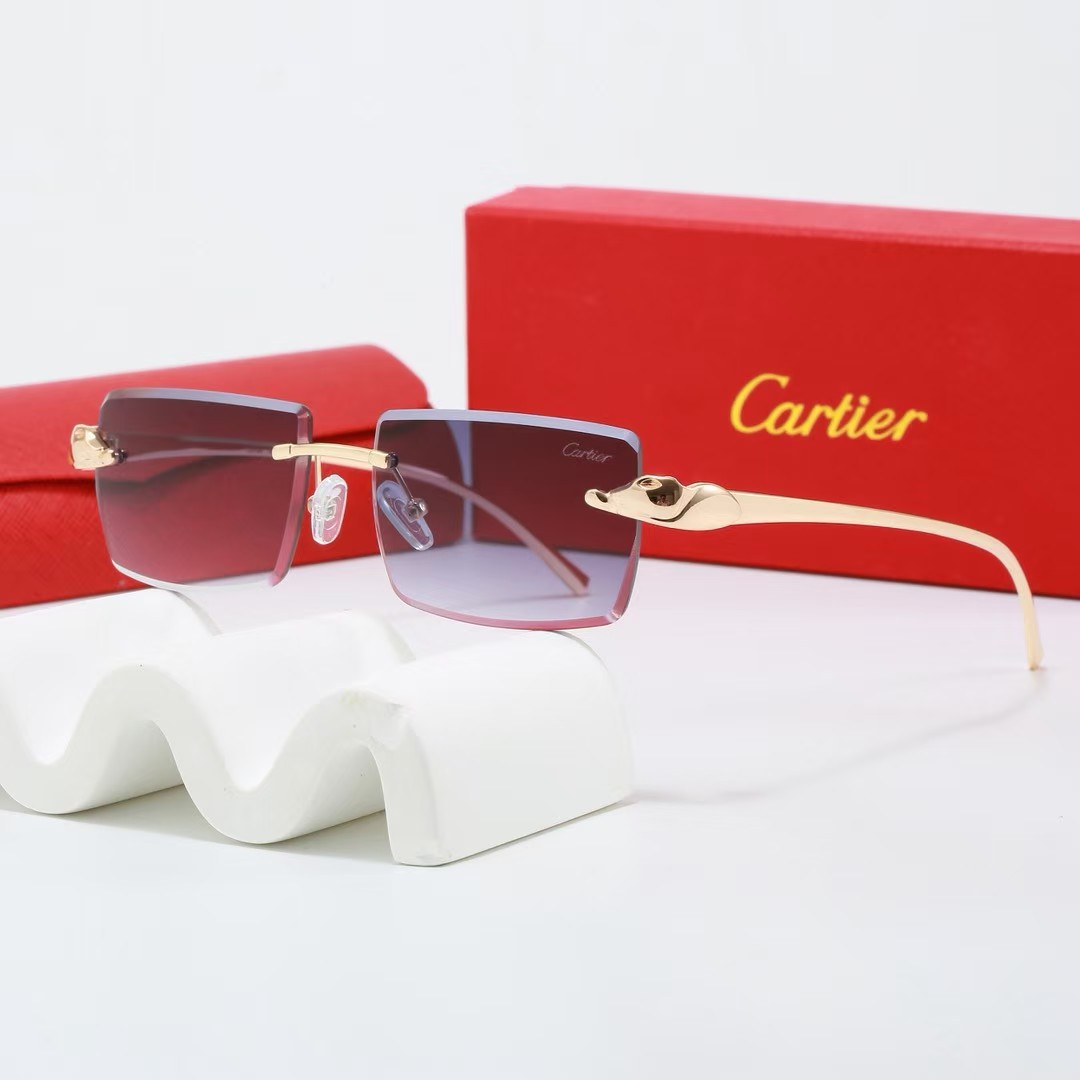 Cartier Panthère de Cartier Metal Rimless Sunglasses Top quality - KAIROO