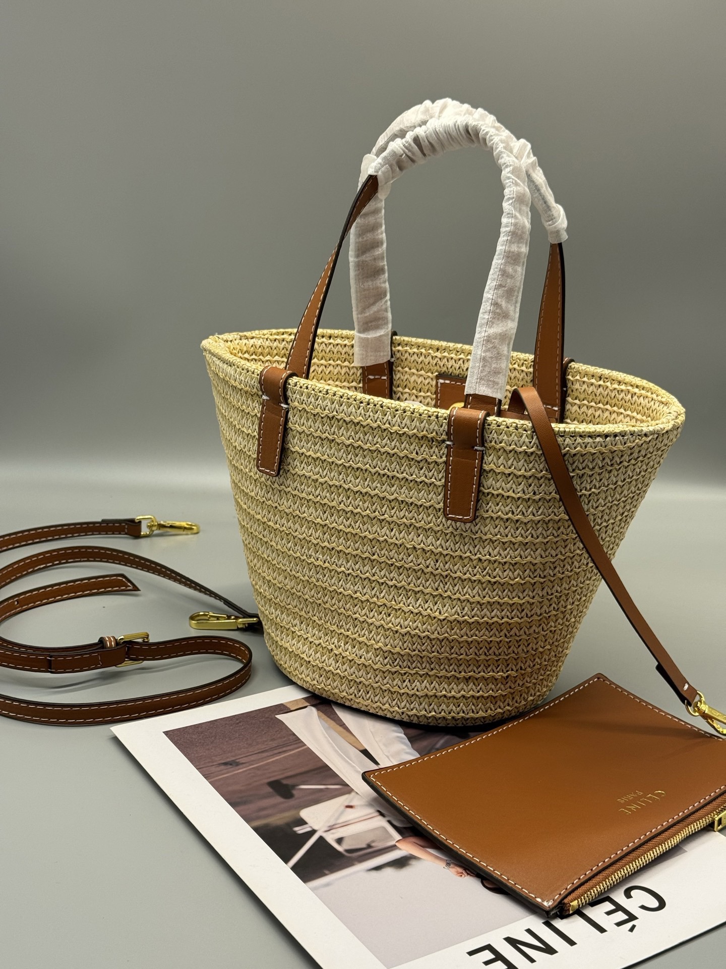 Celine Teen Triomphe Basket Woven Bag