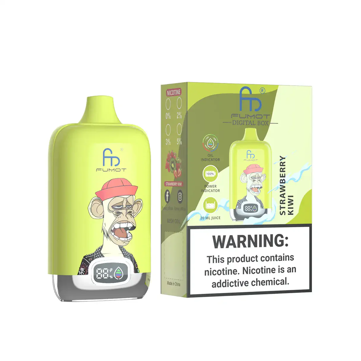 FUMOT Digital Box 12K Disposable Vape – Strawberry Kiwi - Vaba Vape-Shop