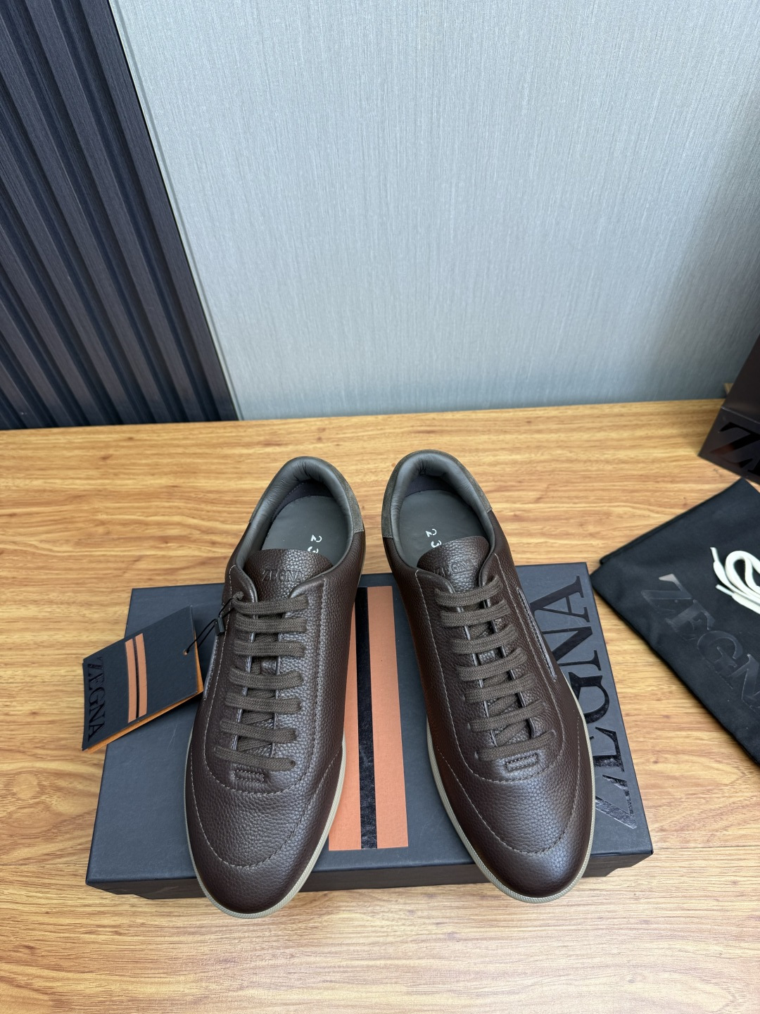 Zegna Men's Sneaker in Soft grained calfskin