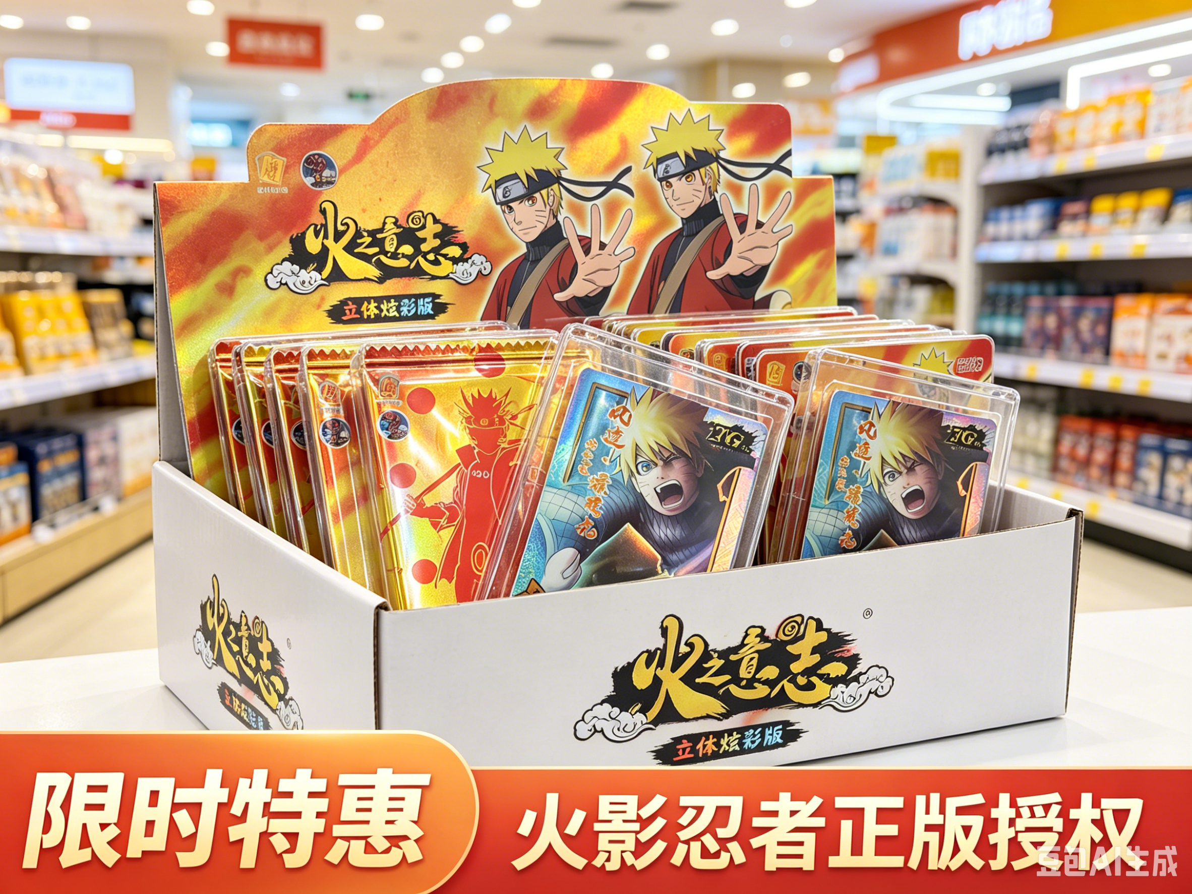 Naruto Fire Will 3D Colorful Non-Sports Collectible Trading Card for Enthusiasts