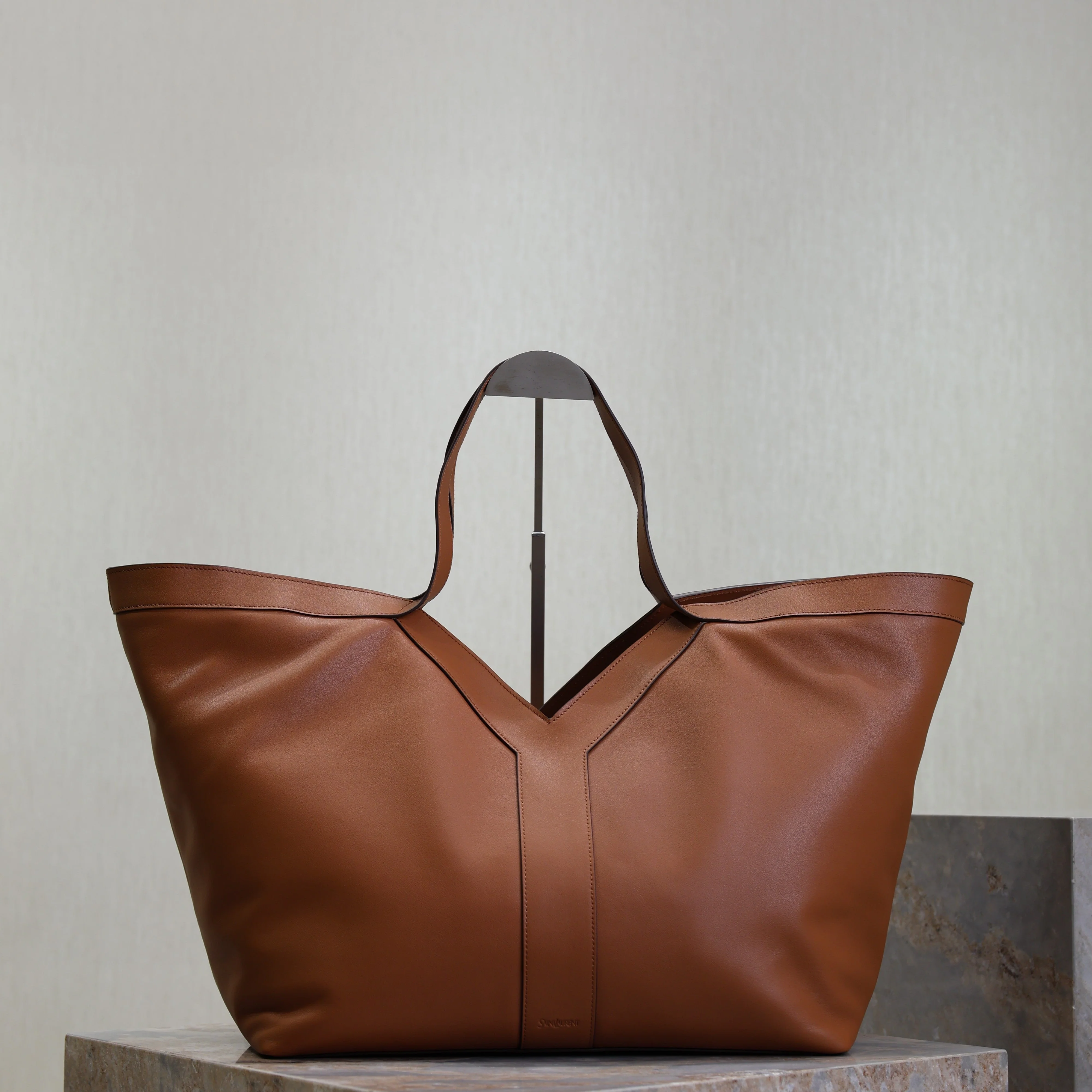 Saint Laurent YSL  Tote Bag Brown Cowhide