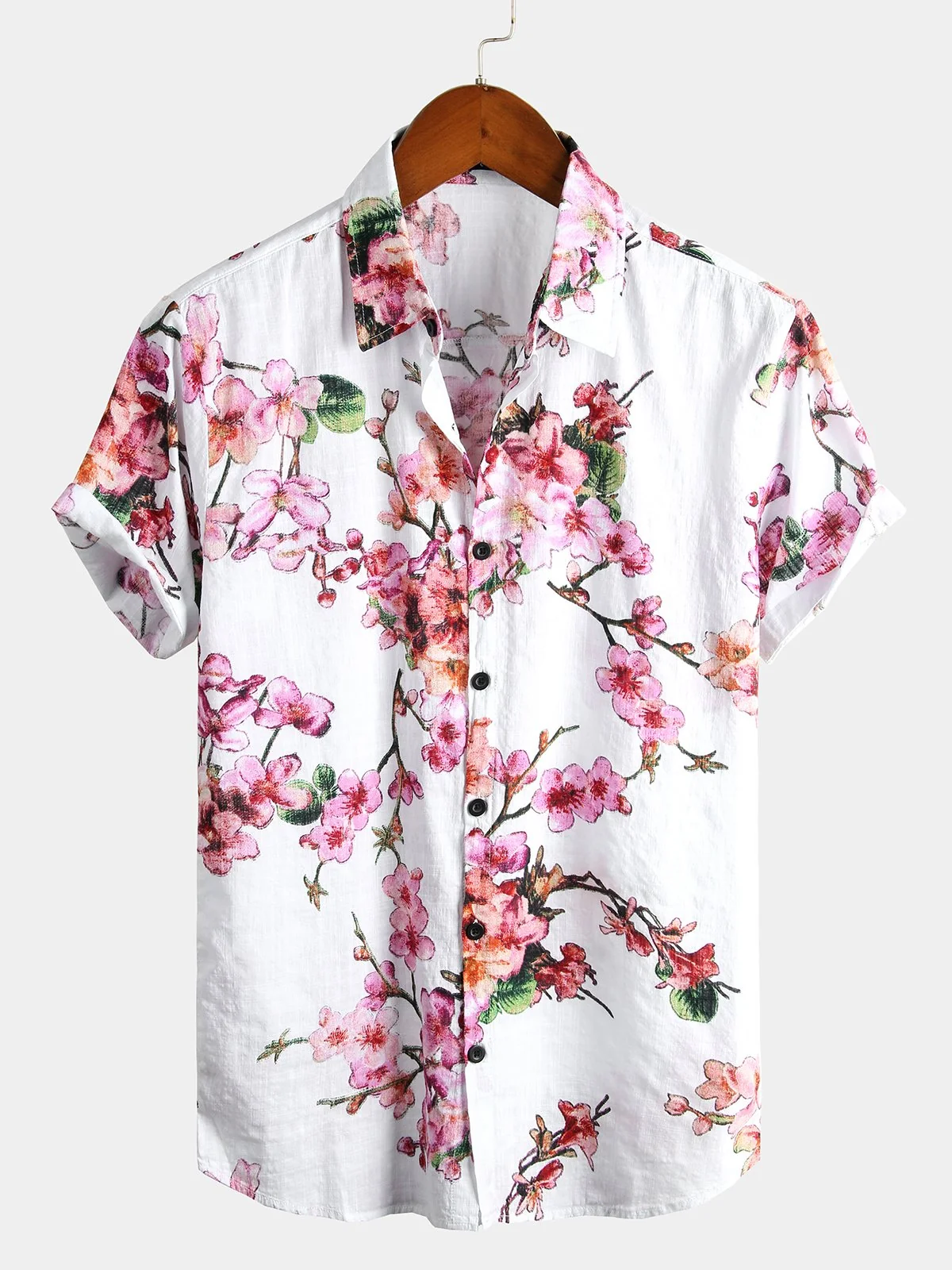 Men's Pure Cotton Hawaiian Vacation Print Shirt