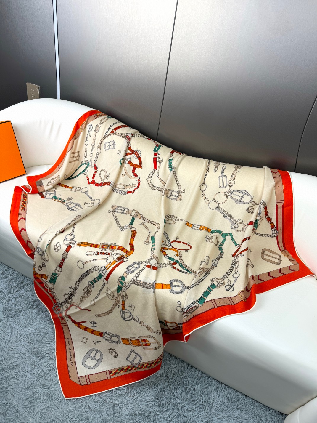 Hermes cashmere and silk shawl 135cm