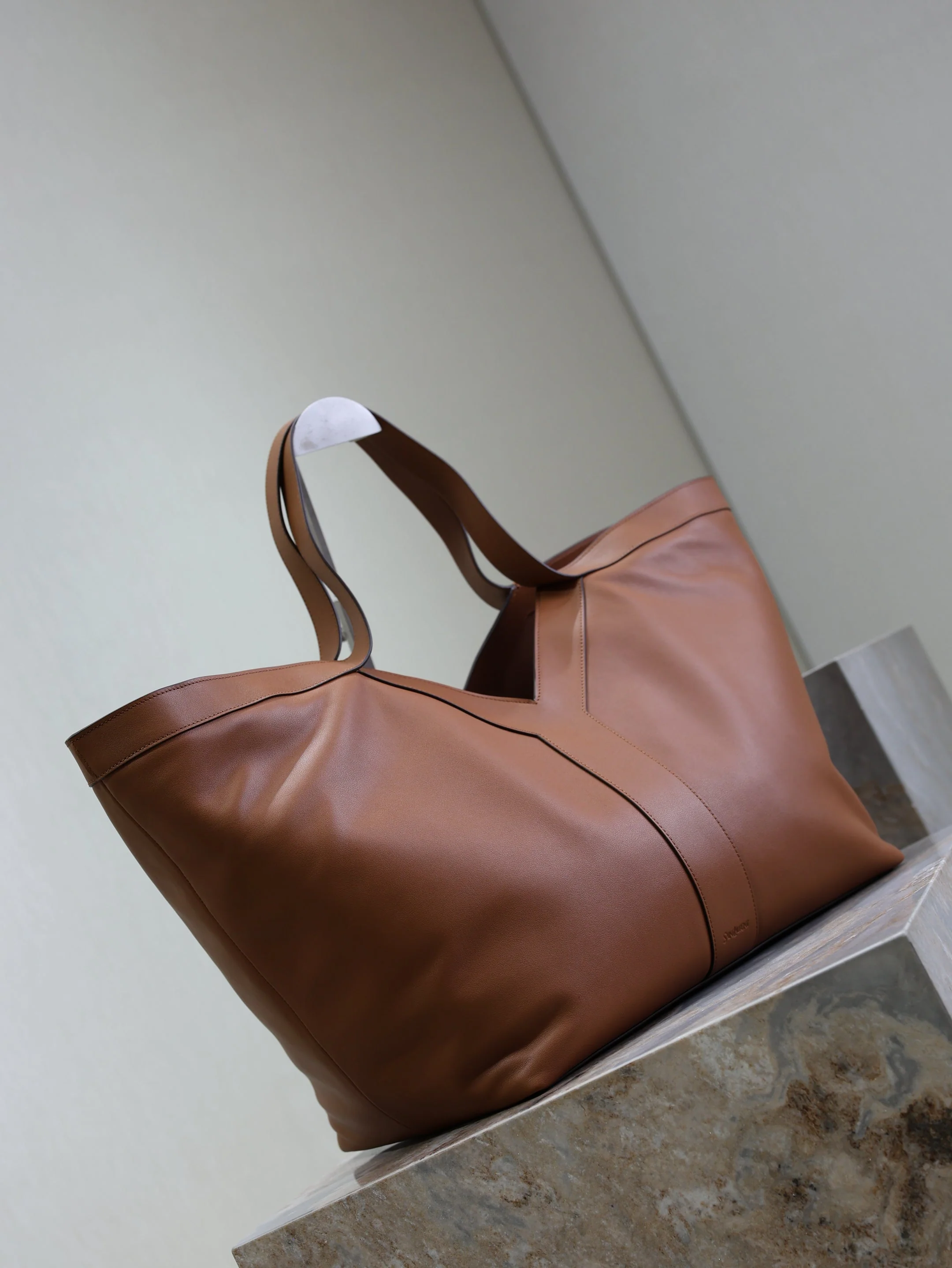 Saint Laurent YSL  Tote Bag Brown Cowhide