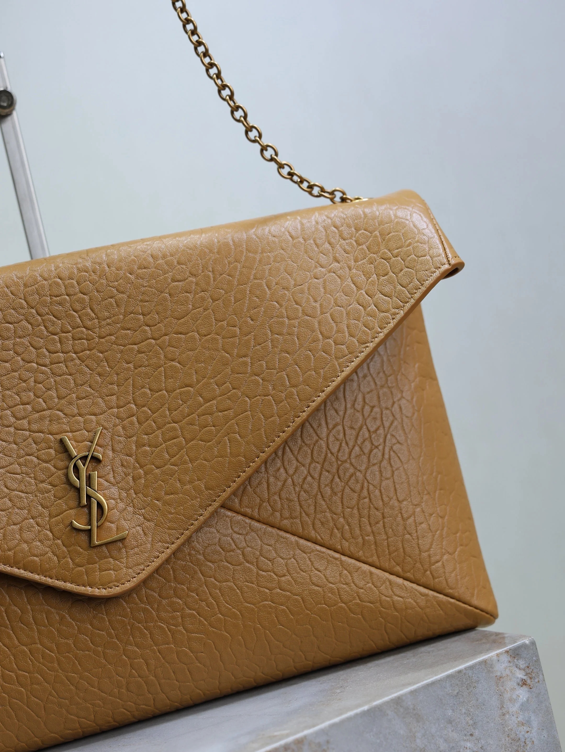 Saint Laurent YSL Cassandre **L Bag 35cm Light Brown Lambskin GHW