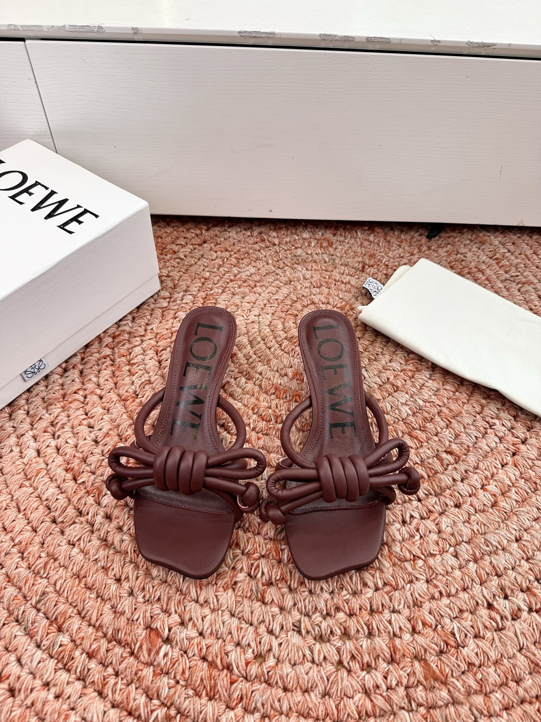 Loewe Flamenco Knot Heeled Mule in Nappa leather