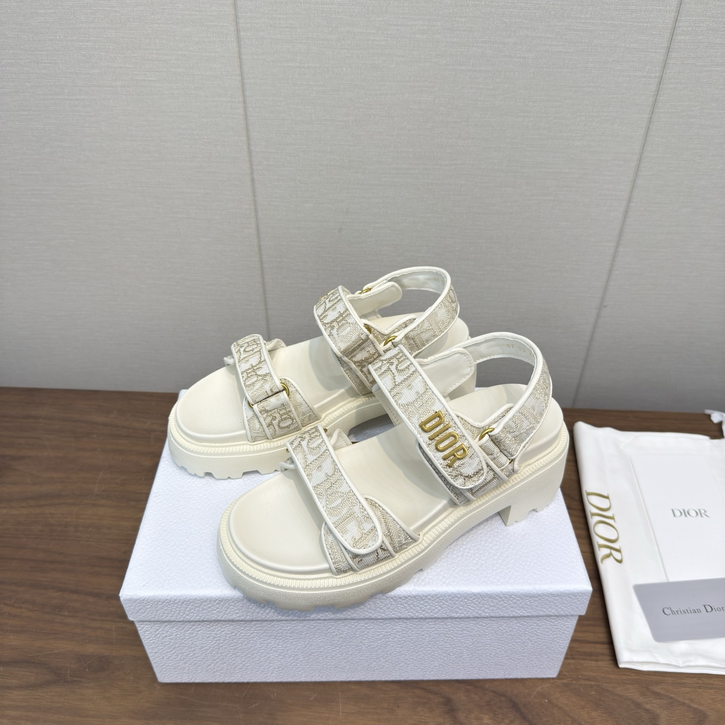Dior Dioract Leather Platform Sandal