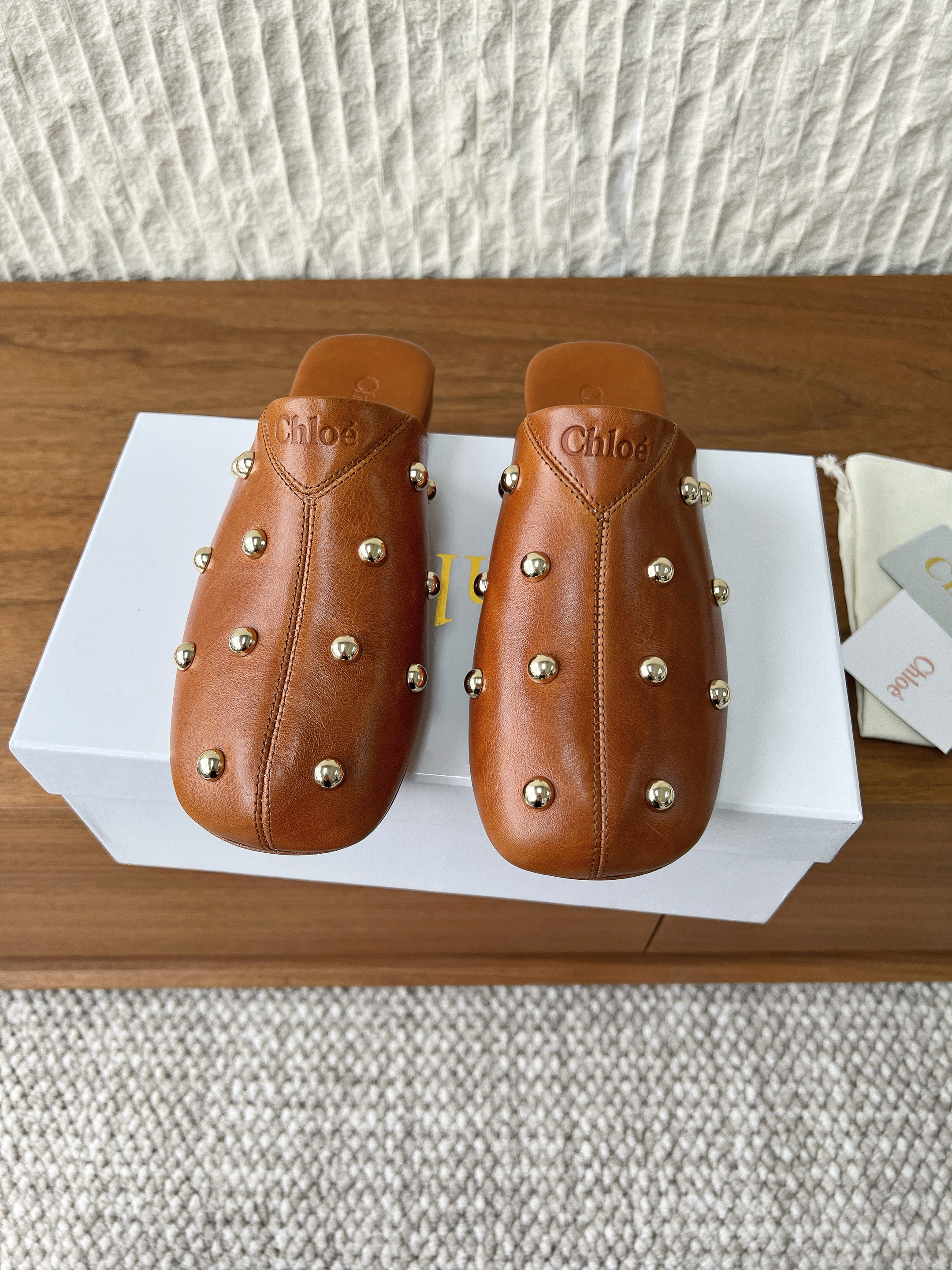 Chloe Studded Leather Mule