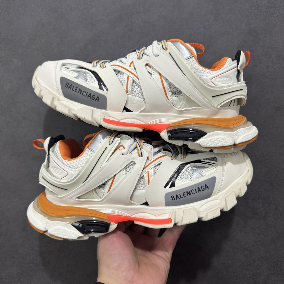 Balenciaga Track Orange Nylon Mesh Multi-layered Silhouette Triple Chunky Sneaker - KAIROO