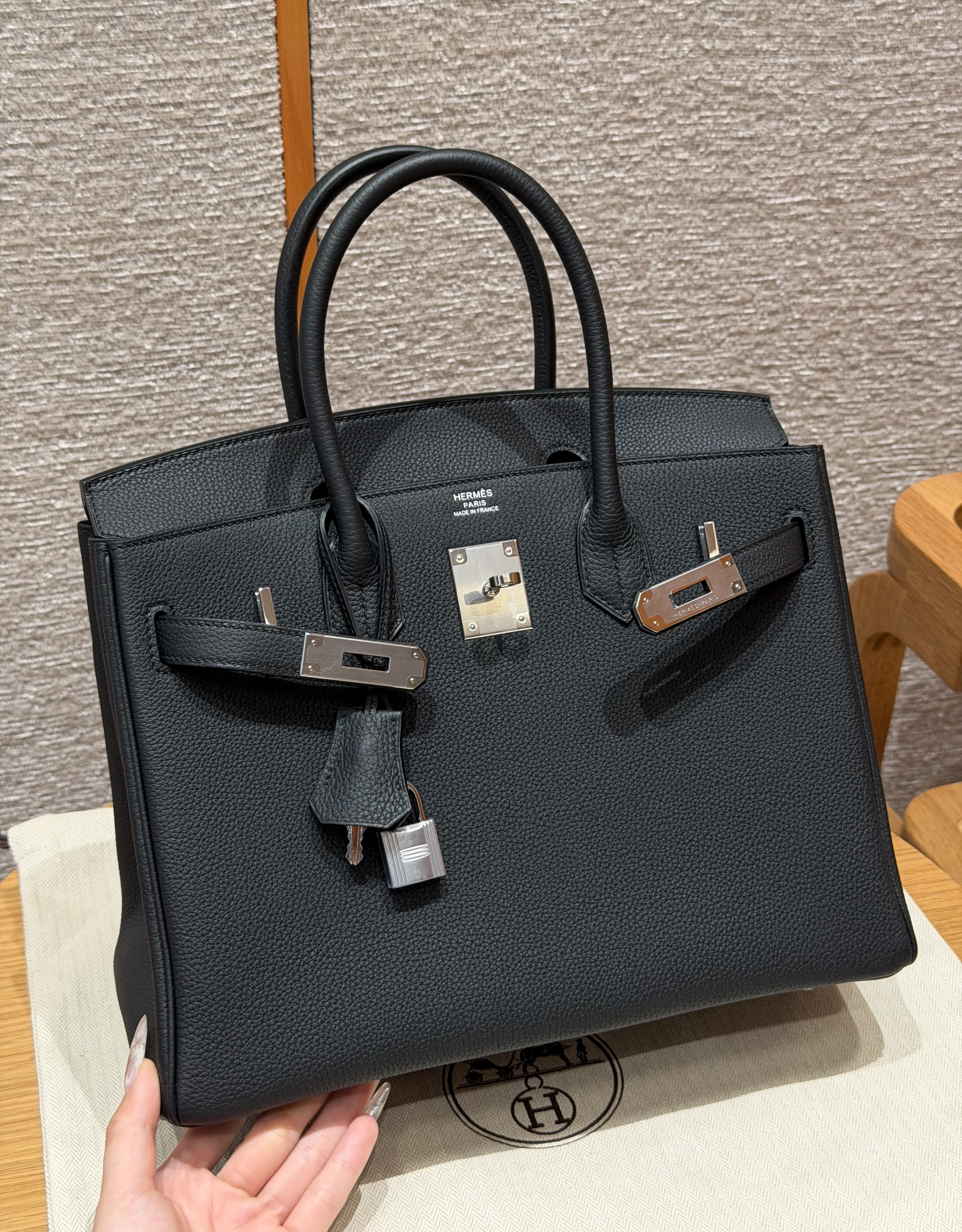Hermes Black Togo Birkin 30 Bag