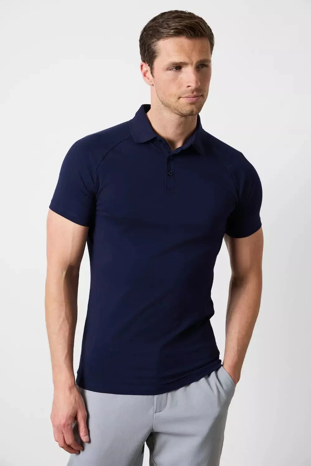 Athletic Fit Polo Shirt in Navy