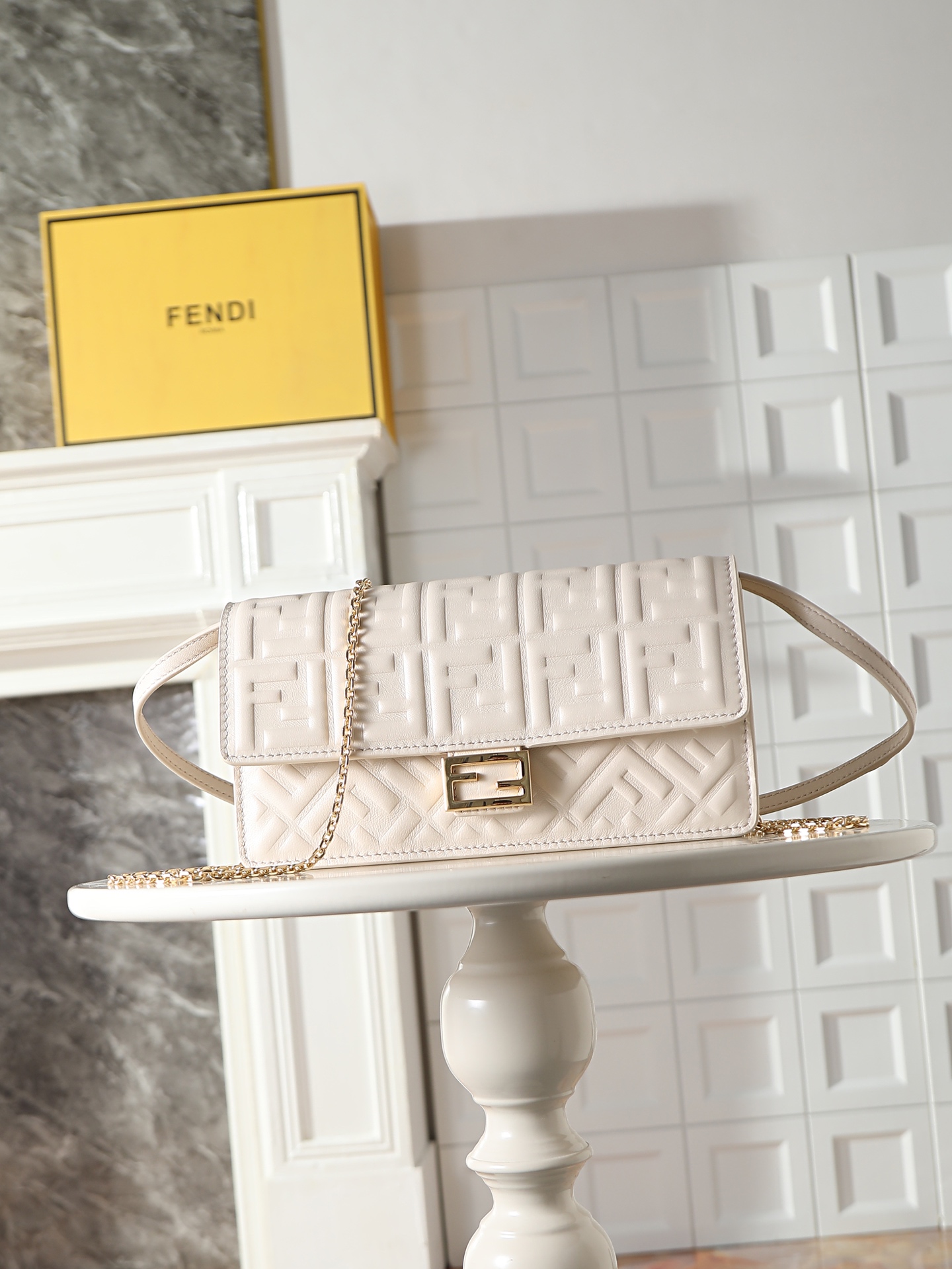 Fendi Chain Mini Bag-White