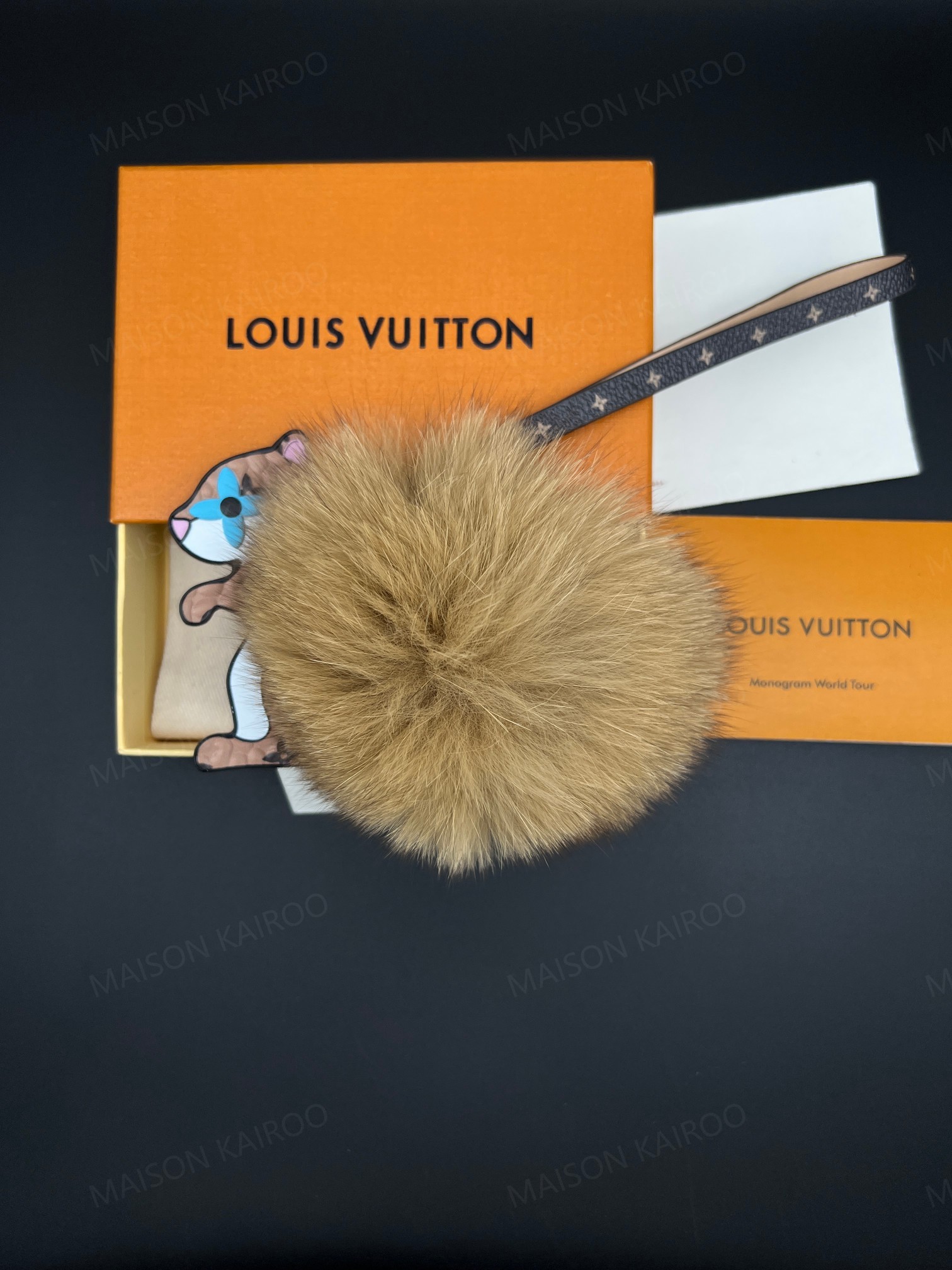 Louis Vuitton LV Squirrel Fur Pom Pom Bag Charm - KAIROO