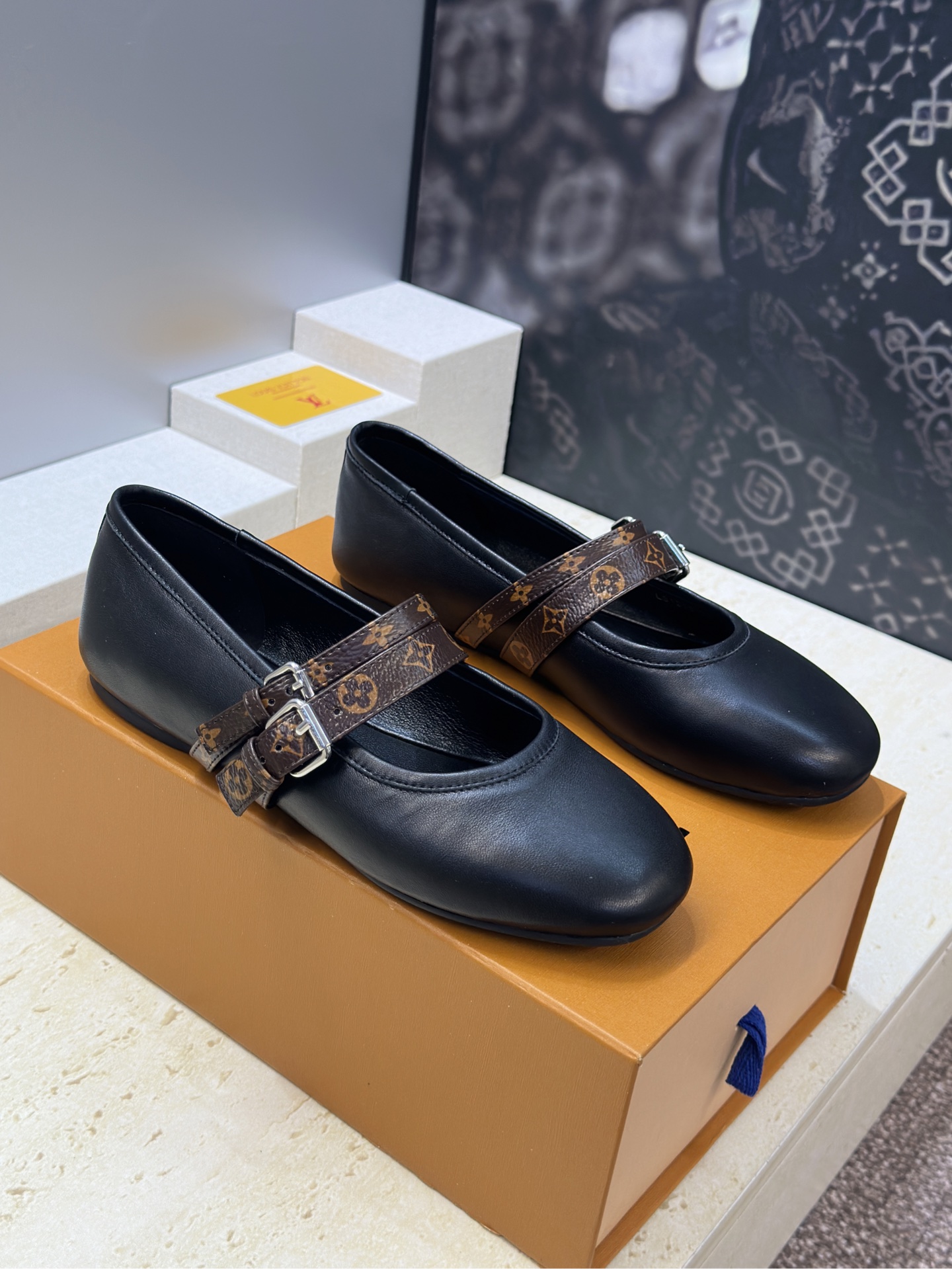 LV Monogram Canvas and calfskin Ballet Flats