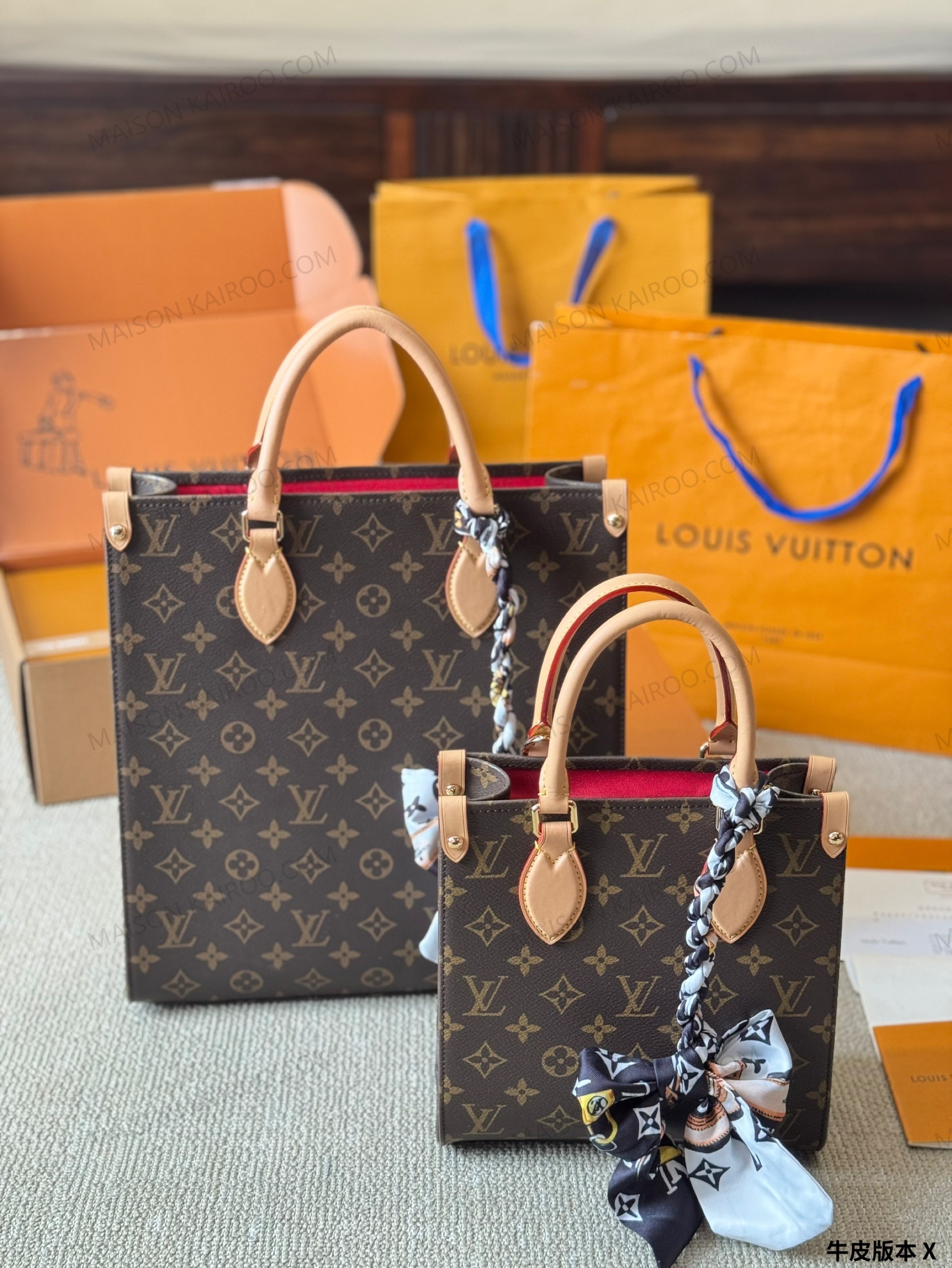 Louis Vuitton LV Petit Sac Plat BB/MM Light Brown Monogram Canvas Vertical Handle Briefcase Tote Bag - KAIROO