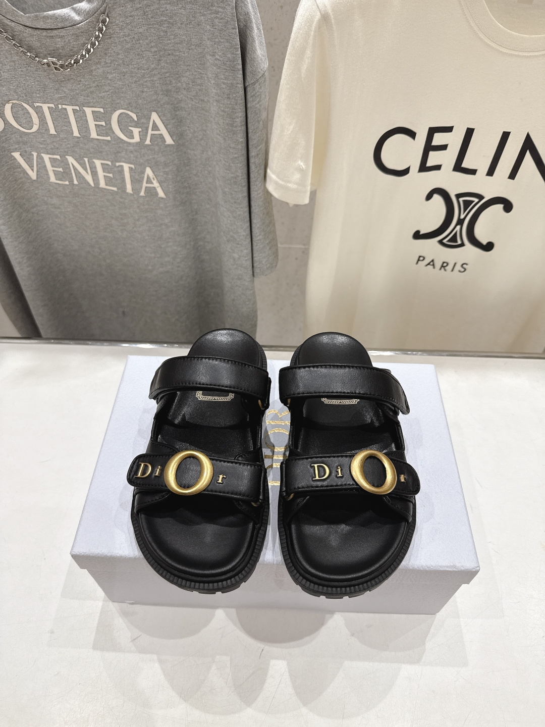 Dior F019 Leather Slide in Black