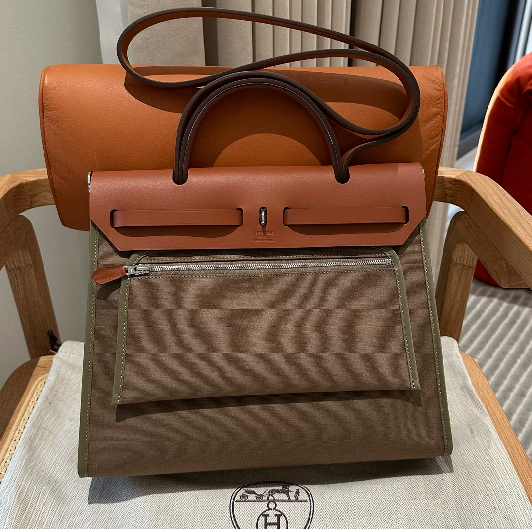Hermes Canvas and Cowhide Herbag Zip 31 PM