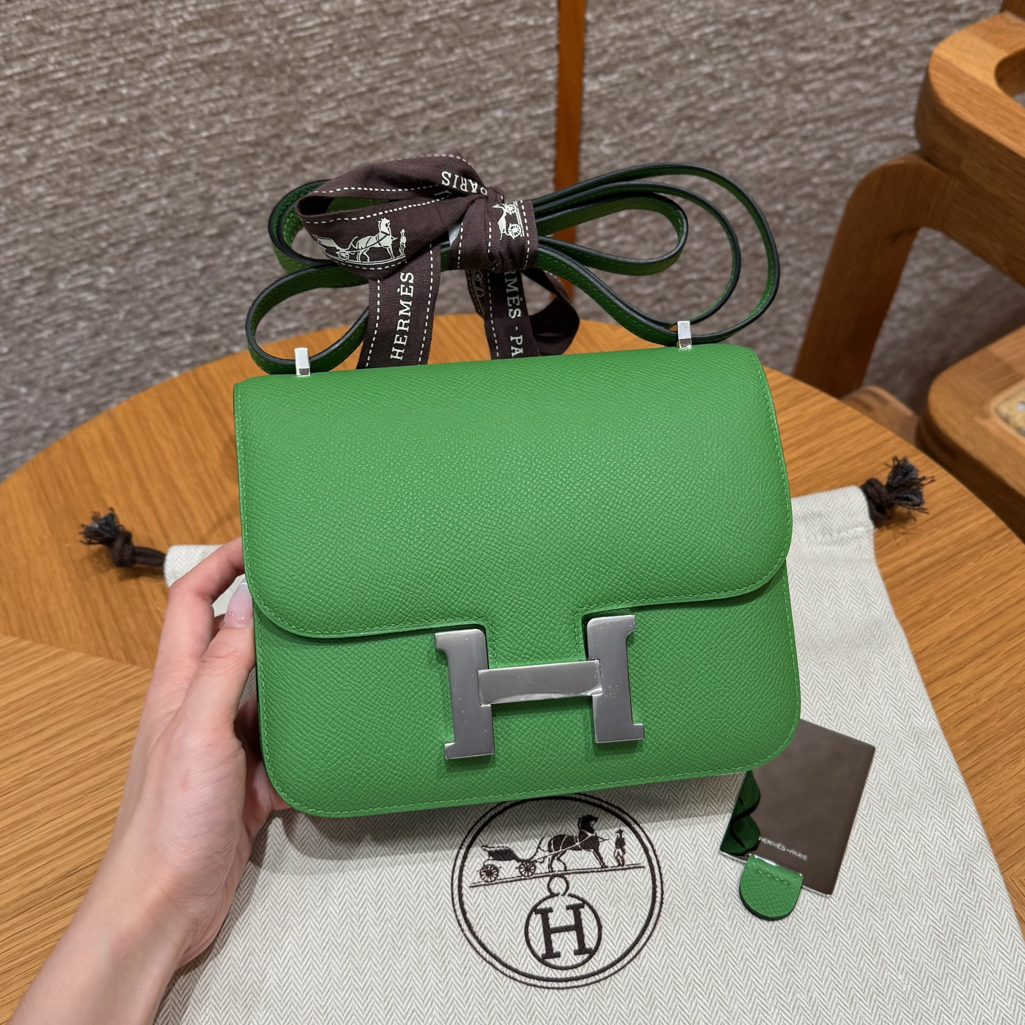 Hermes Vert Yucca Epsom Constance 18