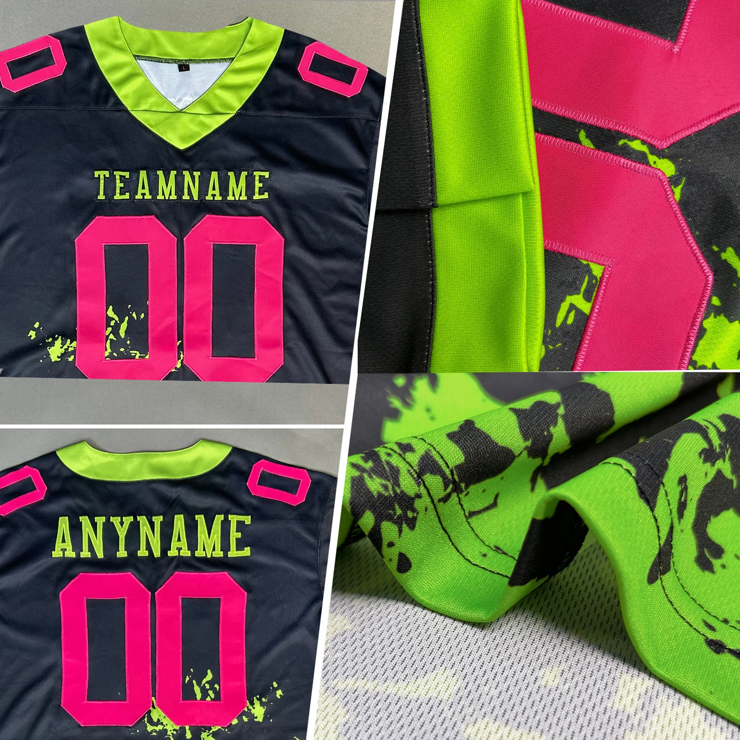 Custom Graffiti Pattern White Light Blue-Medium Purple 3D Pattern Splash Authentic Football Jersey