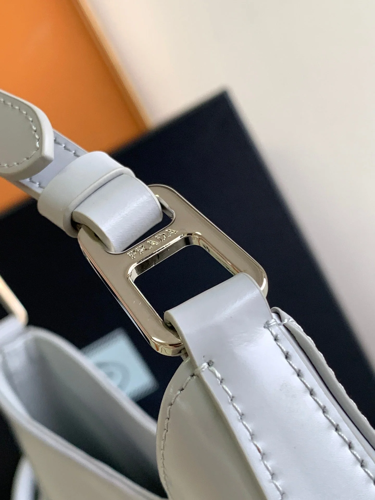 Prada CLEO 30 GREY BRUSHED LEATHER SHOULDER BAG