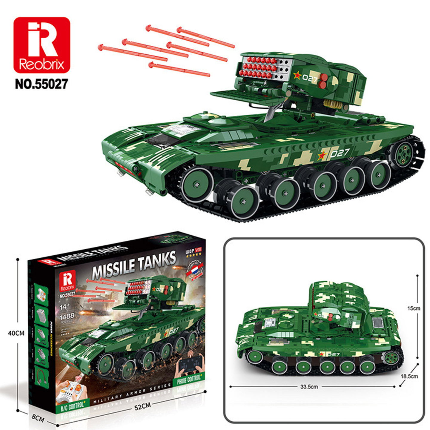 Reobrix 55027 - Missile Tanks(Remote Control Version)