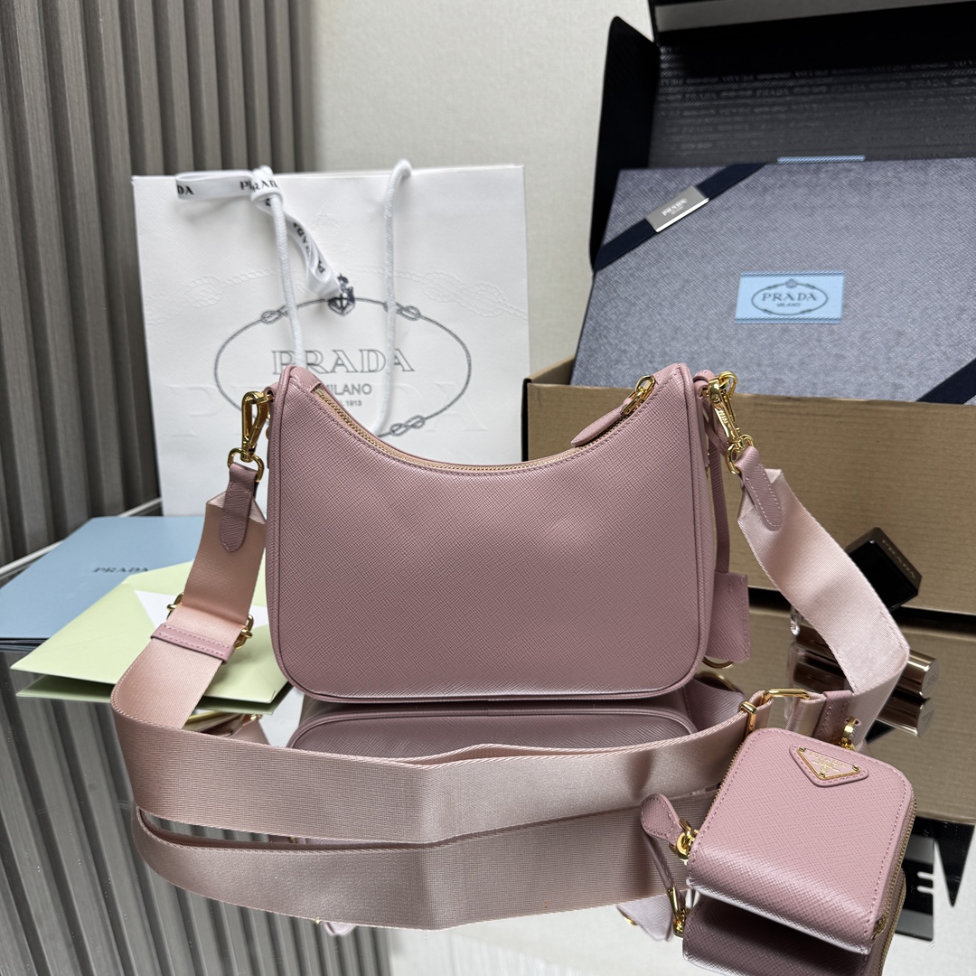 Prada Re-Edition 2005 Saffiano leather bag-Pink 1BH204