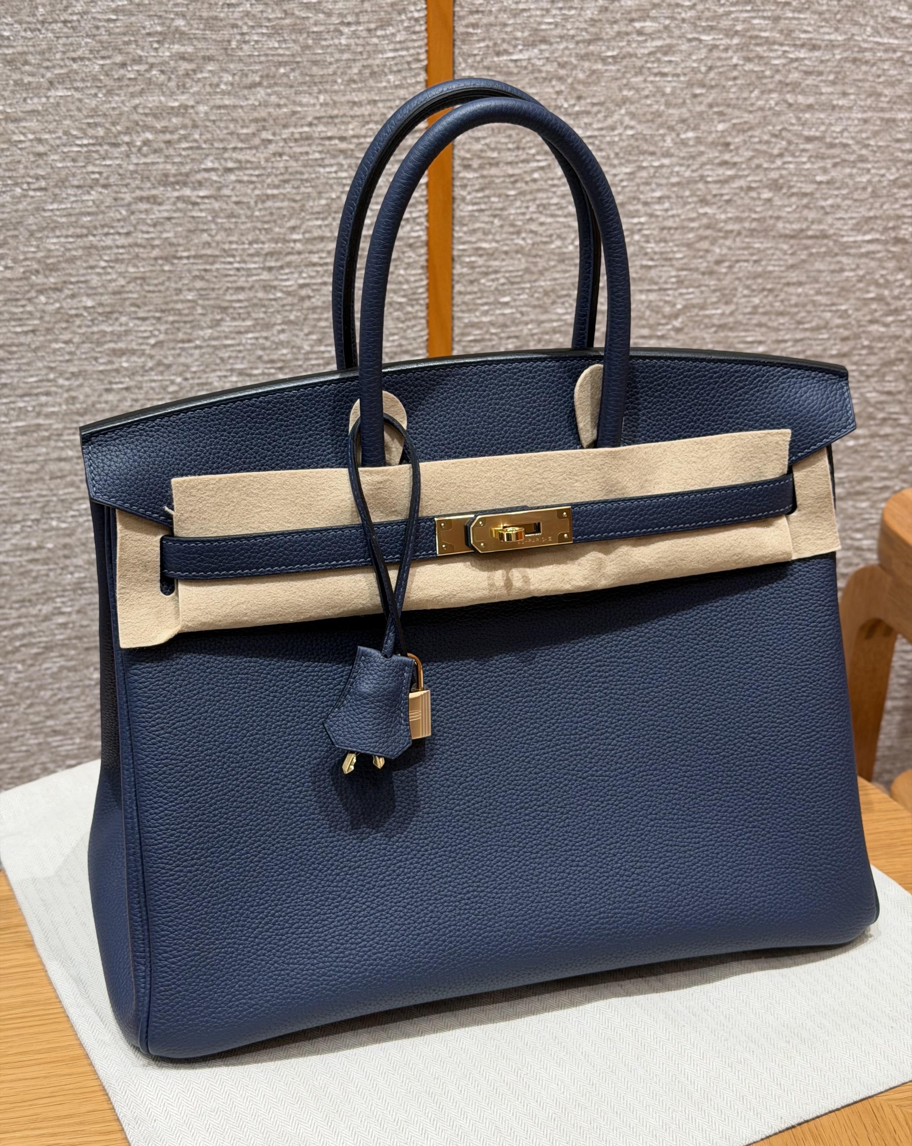 Hermes Blue Saphir Togo Birkin 35 Bag