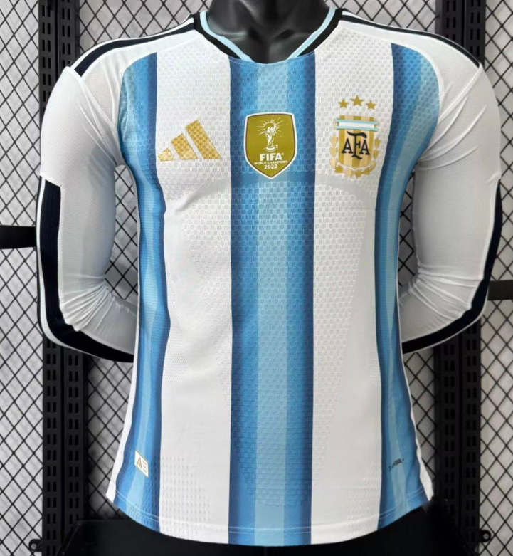 Player Version 2026 Argentina Home Long Sleeve Jersey