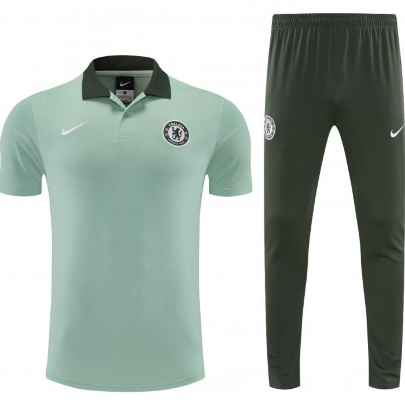 26/27 Chelsea Light Green Polo Training Shirt + Long Pants Tracksuit S-XXL