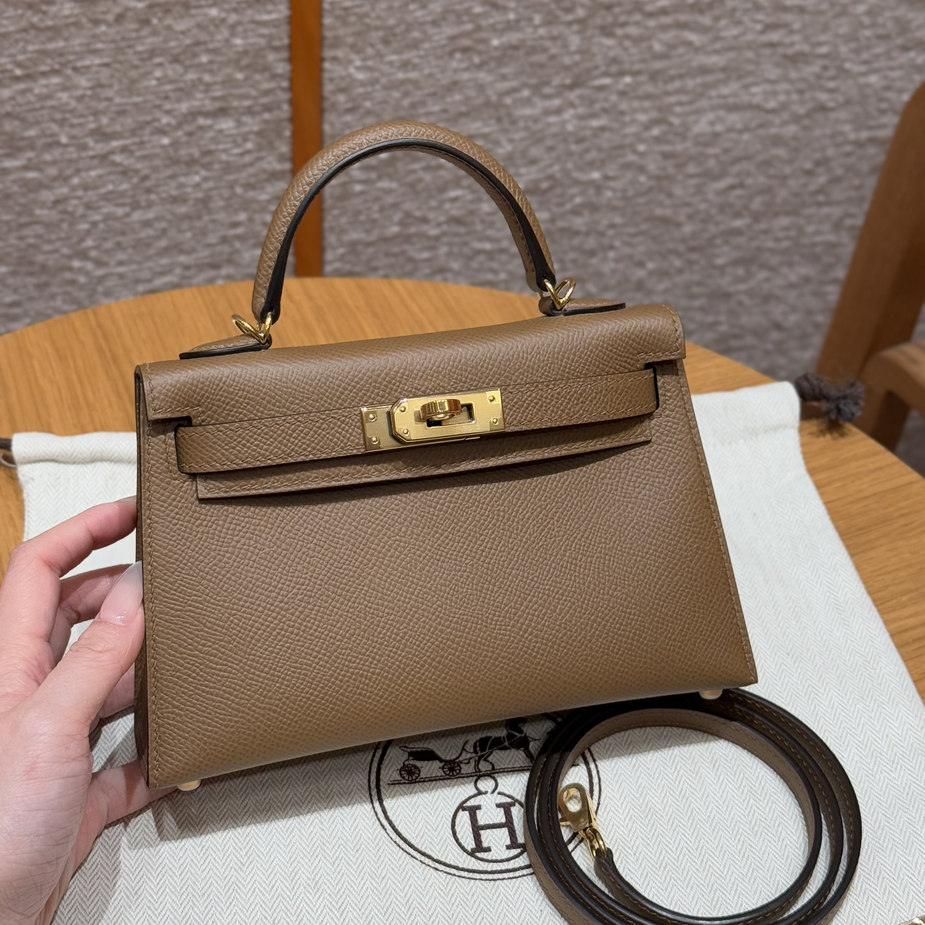 Hermes Alezan Epsom Mini Kelly 20 II