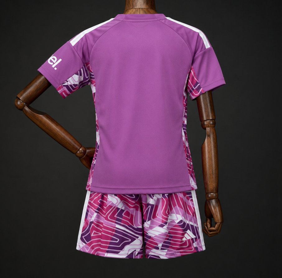 26/27 Kids Arsenal Purple Goalkeeper Jersey Set 16-28 - musan
