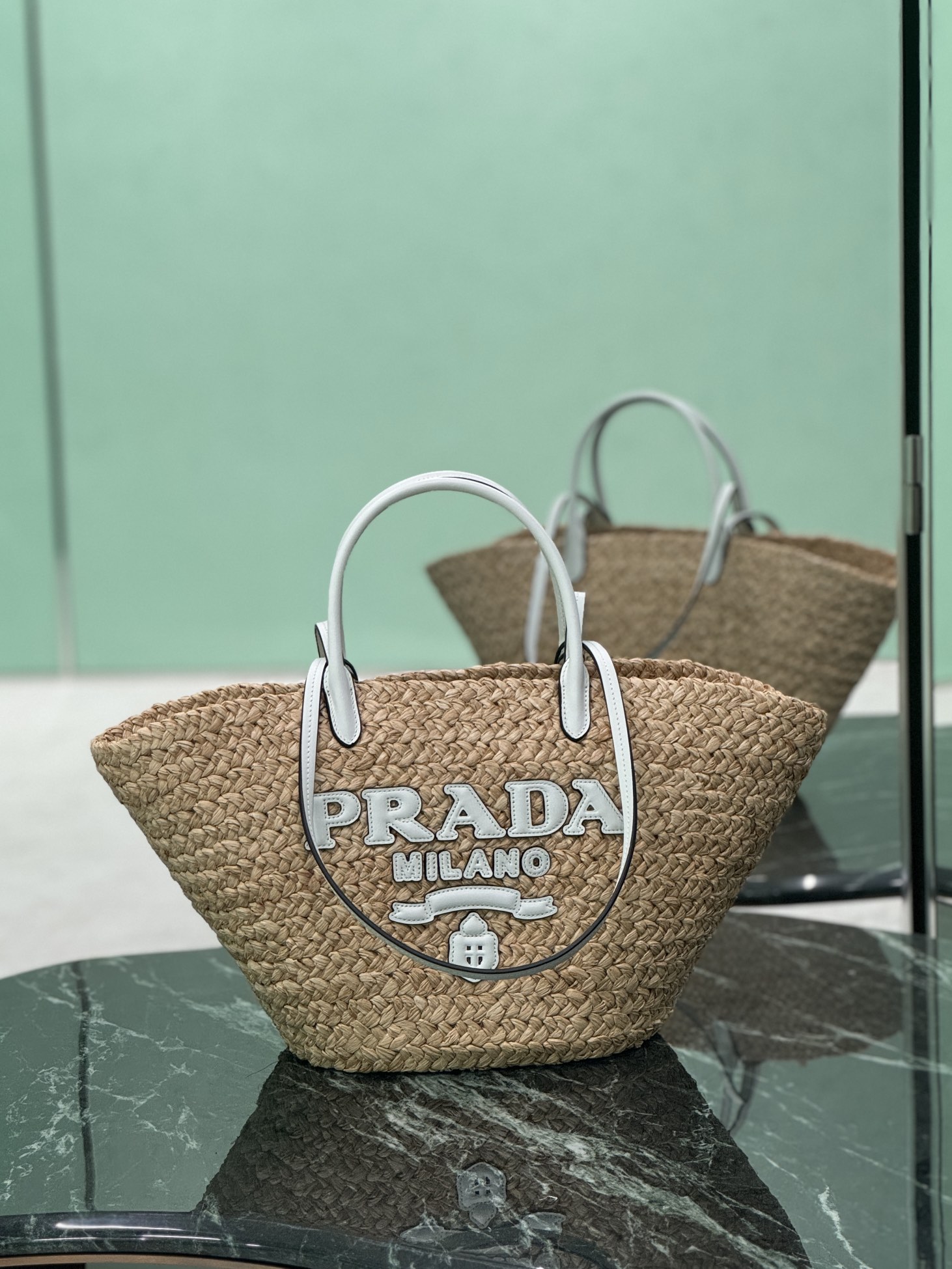Prada Large Raffia Bag