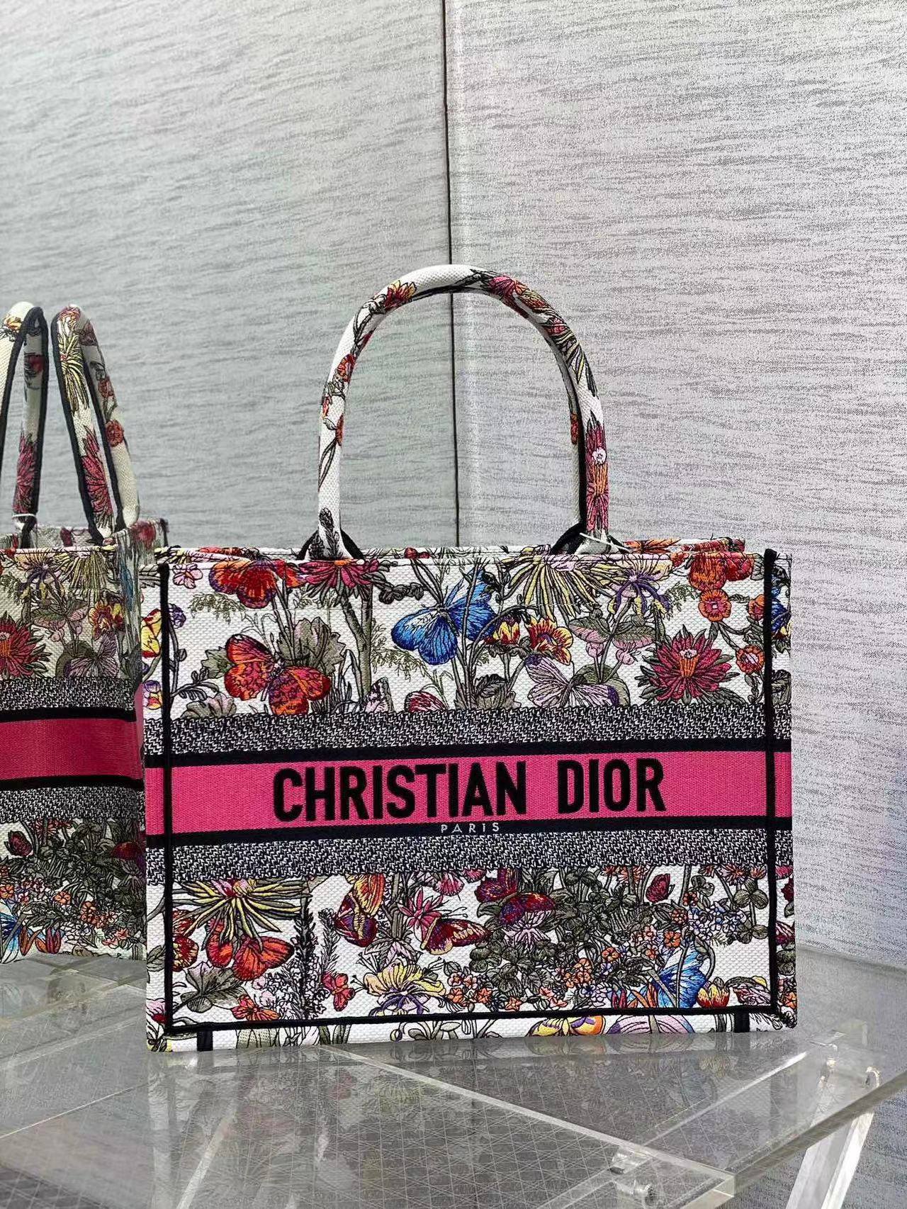 Dior Book Tote Embroider Medium Shoulder Bag Handbag