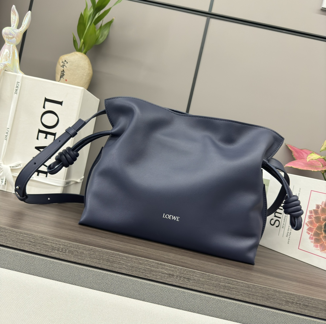Loewe Medium Flamenco Nappa Clutch /Shoulder Strap-Navy blue