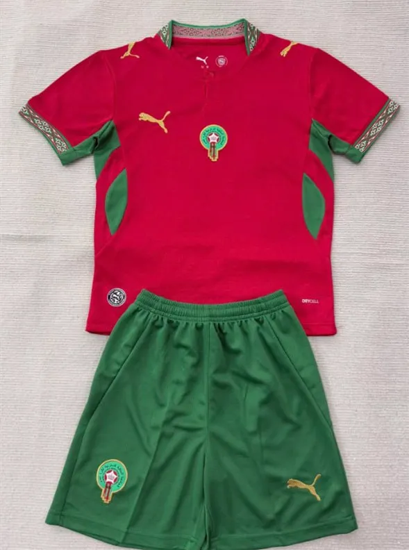 Kids Morocco Home Jersey Suit World Cup 2026