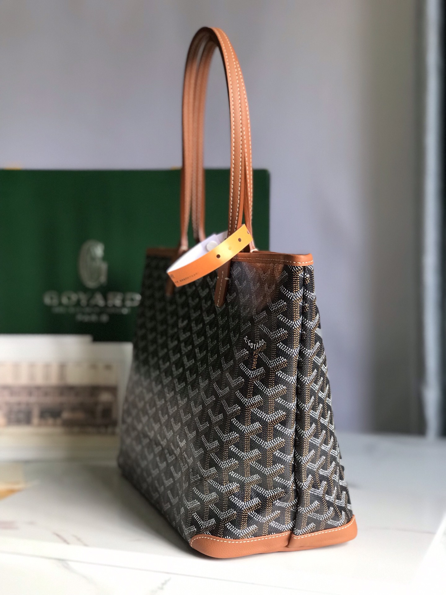 Goyard Saint Louis Artois PM Bag in Black and Tan