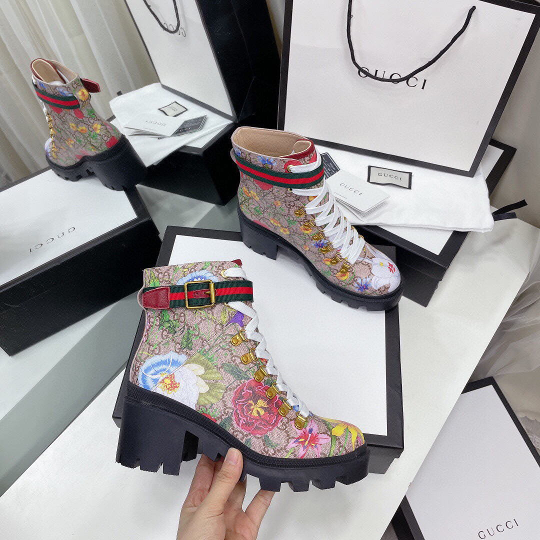 Gucci Anklet Boots in GG Supreme Fabric