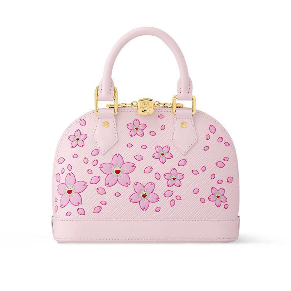 LV x TM Louis Vuitton Alma BB Pink CHERRY BLOSSOM Shell Bag