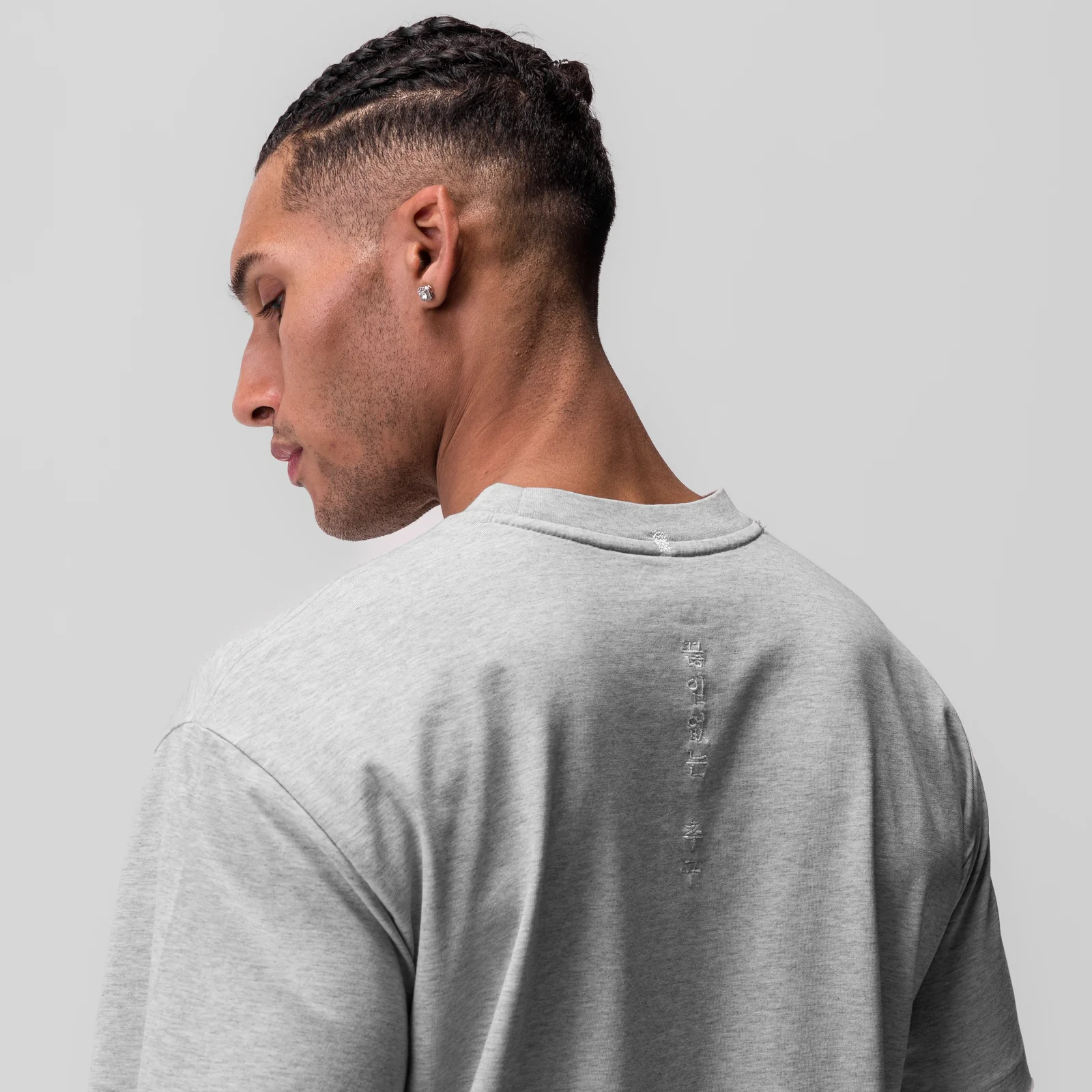 0797. Tech Essential Relaxed Tee - Heather Grey