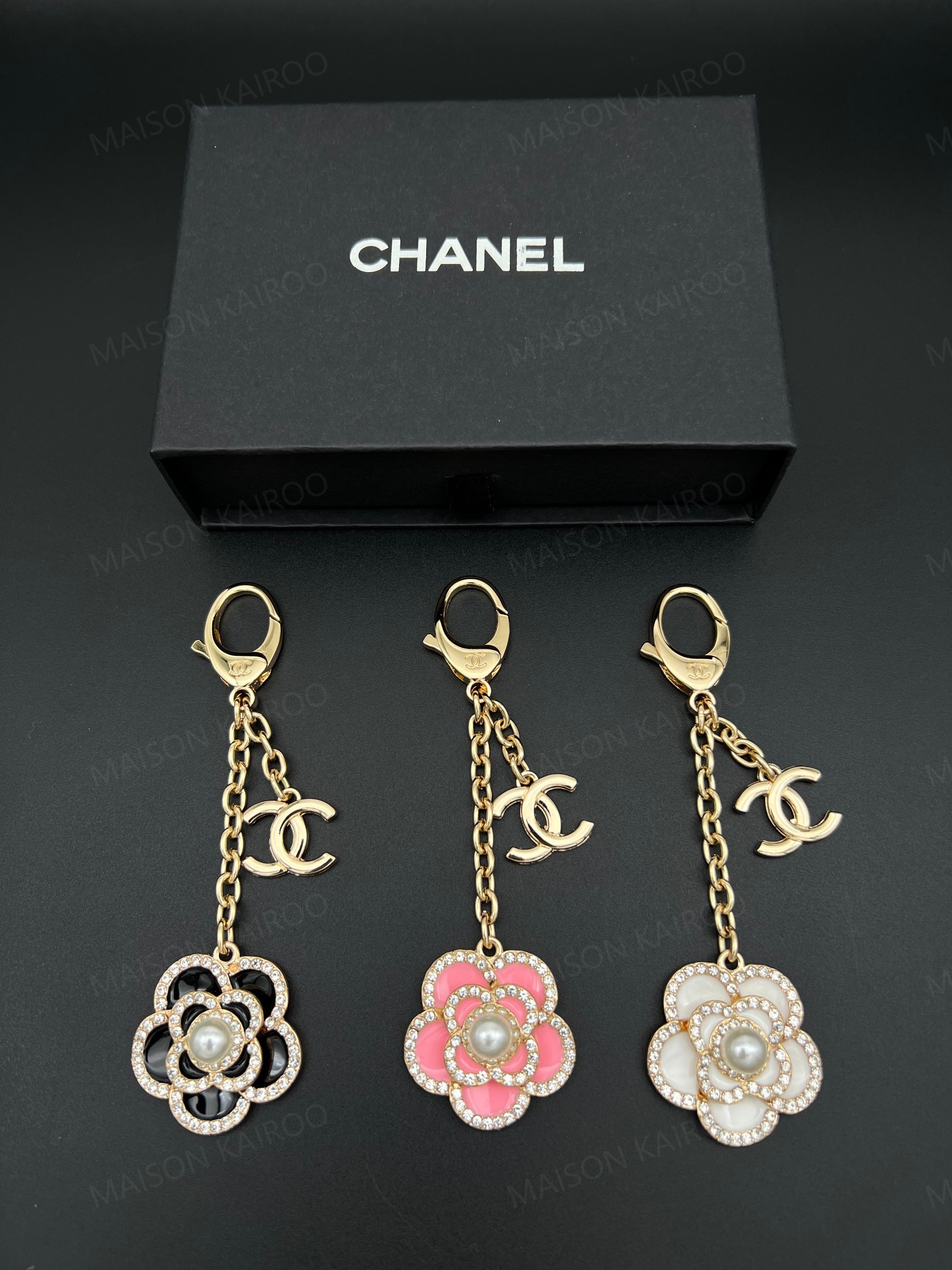 Chanel Enamel Camellia Bag Charm Keychain - KAIROO
