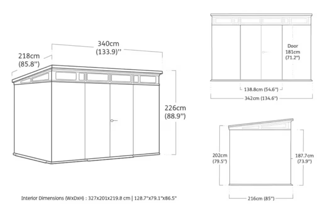 Signature 11x7 Storage Shed - Storm Grey